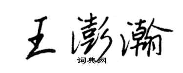 王正良王澎瀚行书个性签名怎么写