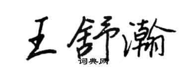 王正良王舒瀚行书个性签名怎么写