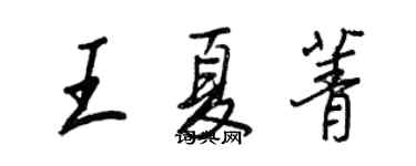 王正良王夏菁行书个性签名怎么写