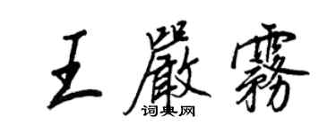 王正良王严雾行书个性签名怎么写
