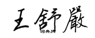 王正良王舒严行书个性签名怎么写
