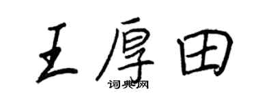 王正良王厚田行书个性签名怎么写