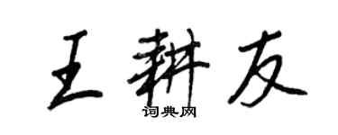 王正良王耕友行书个性签名怎么写