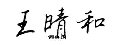 王正良王晴和行书个性签名怎么写