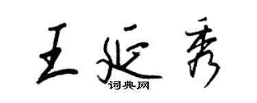 王正良王延秀行书个性签名怎么写
