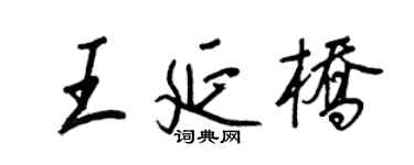 王正良王延桥行书个性签名怎么写