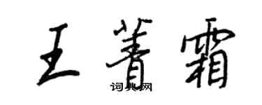 王正良王菁霜行书个性签名怎么写