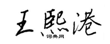 王正良王熙港行书个性签名怎么写