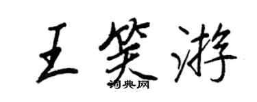 王正良王笑游行书个性签名怎么写