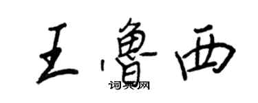 王正良王鲁西行书个性签名怎么写