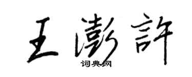 王正良王澎许行书个性签名怎么写
