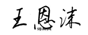 王正良王恩沫行书个性签名怎么写