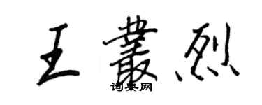 王正良王丛烈行书个性签名怎么写
