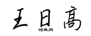 王正良王日高行书个性签名怎么写