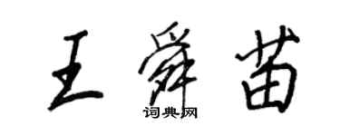 王正良王舜苗行书个性签名怎么写