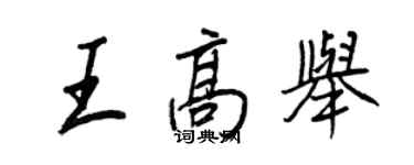 王正良王高举行书个性签名怎么写