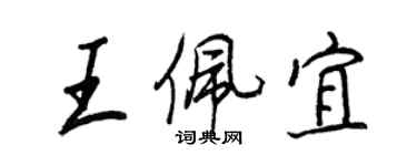 王正良王佩宜行书个性签名怎么写