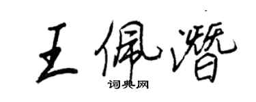 王正良王佩潜行书个性签名怎么写
