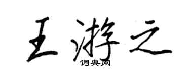 王正良王游之行书个性签名怎么写