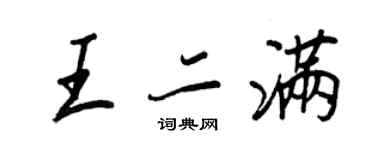 王正良王二满行书个性签名怎么写