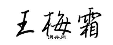 王正良王梅霜行书个性签名怎么写