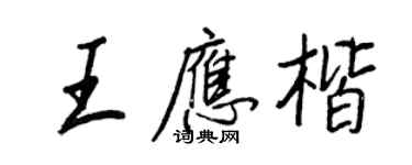 王正良王应楷行书个性签名怎么写