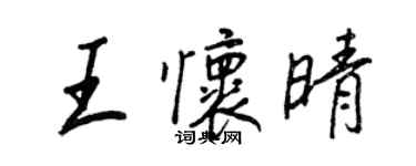王正良王怀晴行书个性签名怎么写