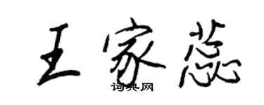 王正良王家蕊行书个性签名怎么写