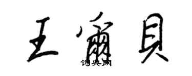 王正良王尔贝行书个性签名怎么写