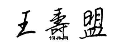 王正良王寿盟行书个性签名怎么写