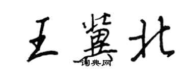王正良王冀北行书个性签名怎么写