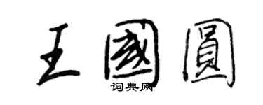 王正良王国圆行书个性签名怎么写