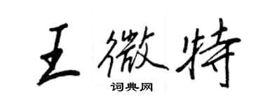 王正良王微特行书个性签名怎么写