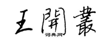 王正良王开丛行书个性签名怎么写