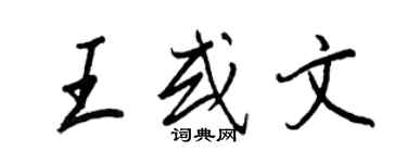 王正良王或文行书个性签名怎么写