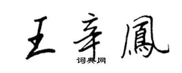 王正良王辛凤行书个性签名怎么写