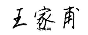王正良王家甫行书个性签名怎么写