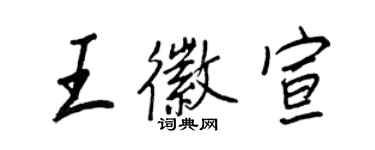 王正良王徽宣行书个性签名怎么写