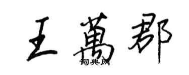 王正良王万郡行书个性签名怎么写