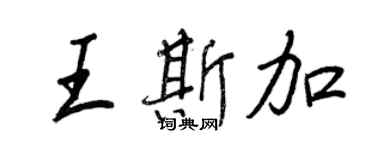 王正良王斯加行书个性签名怎么写
