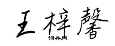 王正良王梓馨行书个性签名怎么写