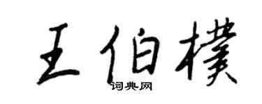 王正良王伯朴行书个性签名怎么写