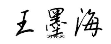 王正良王墨海行书个性签名怎么写