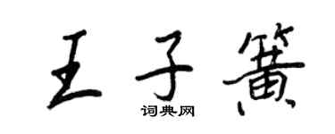 王正良王子簧行书个性签名怎么写