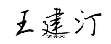王正良王建汀行书个性签名怎么写