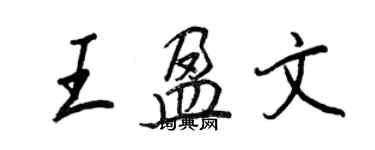 王正良王盈文行书个性签名怎么写