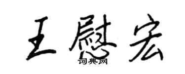 王正良王慰宏行书个性签名怎么写
