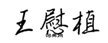王正良王慰植行书个性签名怎么写