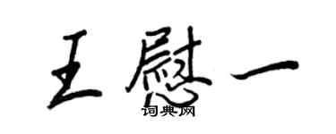 王正良王慰一行书个性签名怎么写
