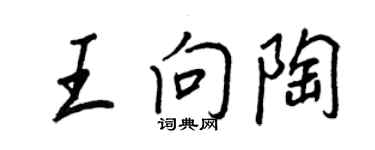 王正良王向陶行书个性签名怎么写
